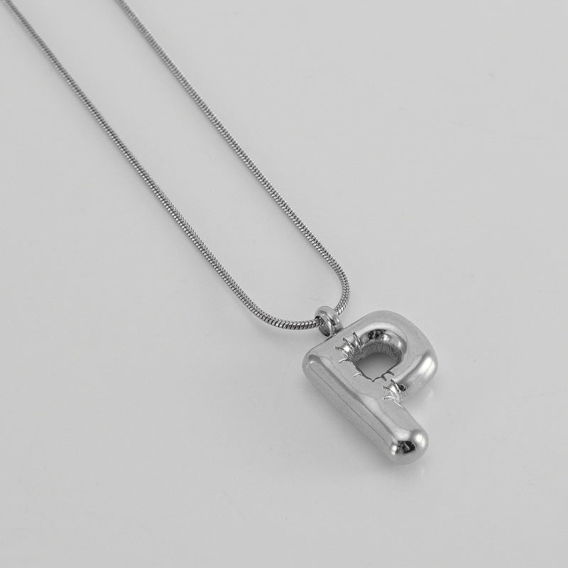 Bubble Letter Snake Bones Chain Titanium Steel Necklaces
