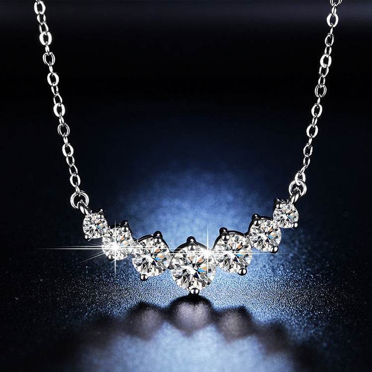 Live Simulation Moissanite Female Clavicle Chain Necklace