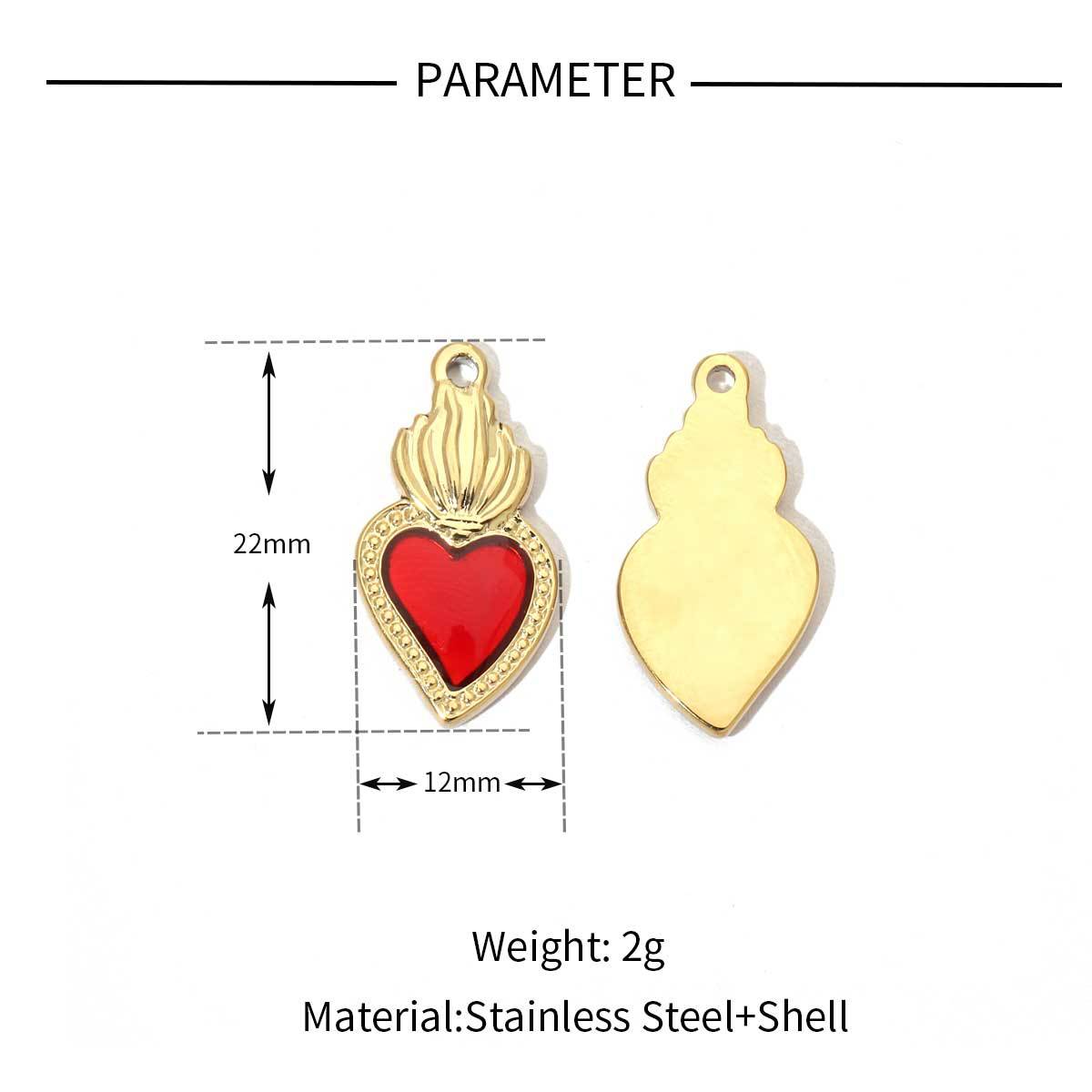 Peach Heart Wings Lock Stainless Steel Retro Titanium Pendants