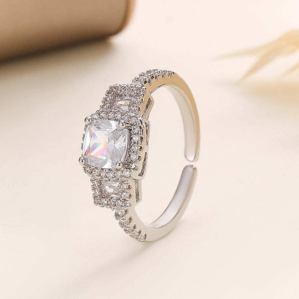 Beating Inlaid Zircon Diamond Affordable Luxury Fashion Heart-shaped Female Ring