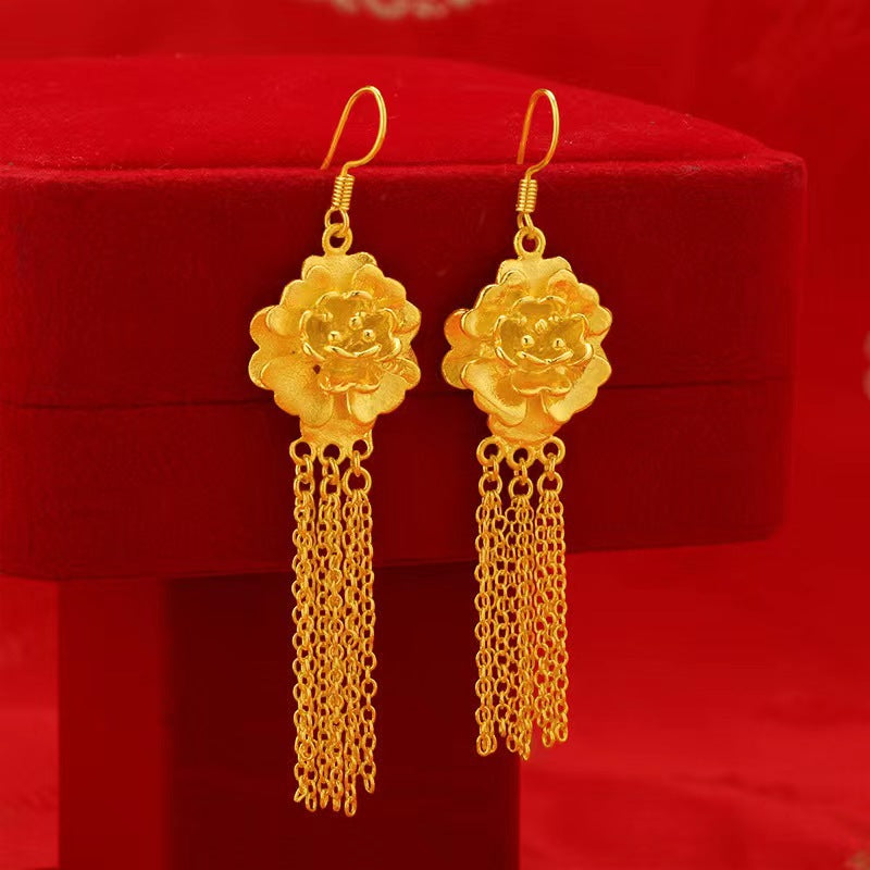 Gold Jewelry Decoration Marriage Imitation Bridal Earrings