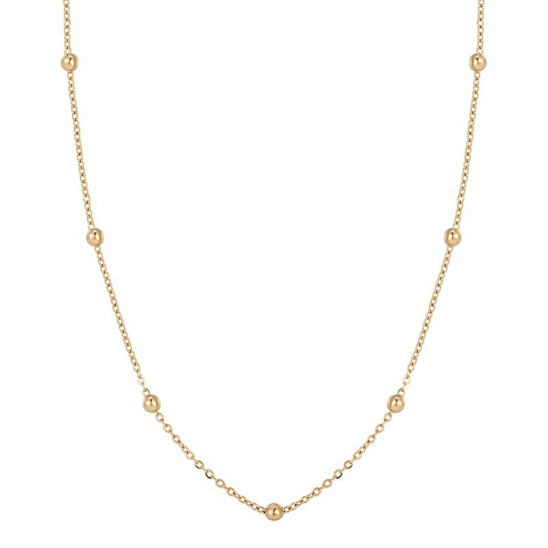 Women's Gold Titanium Steel Choker Minority Twin Hemp Flowers Necklaces