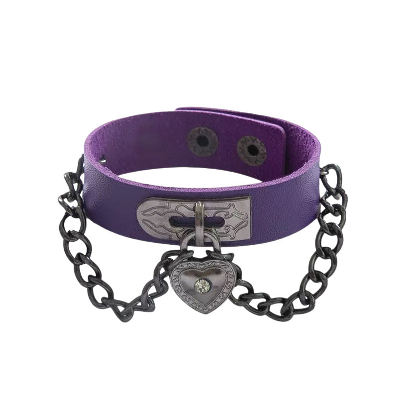 Peach Heart Lock Chain Personality Trend Bracelets