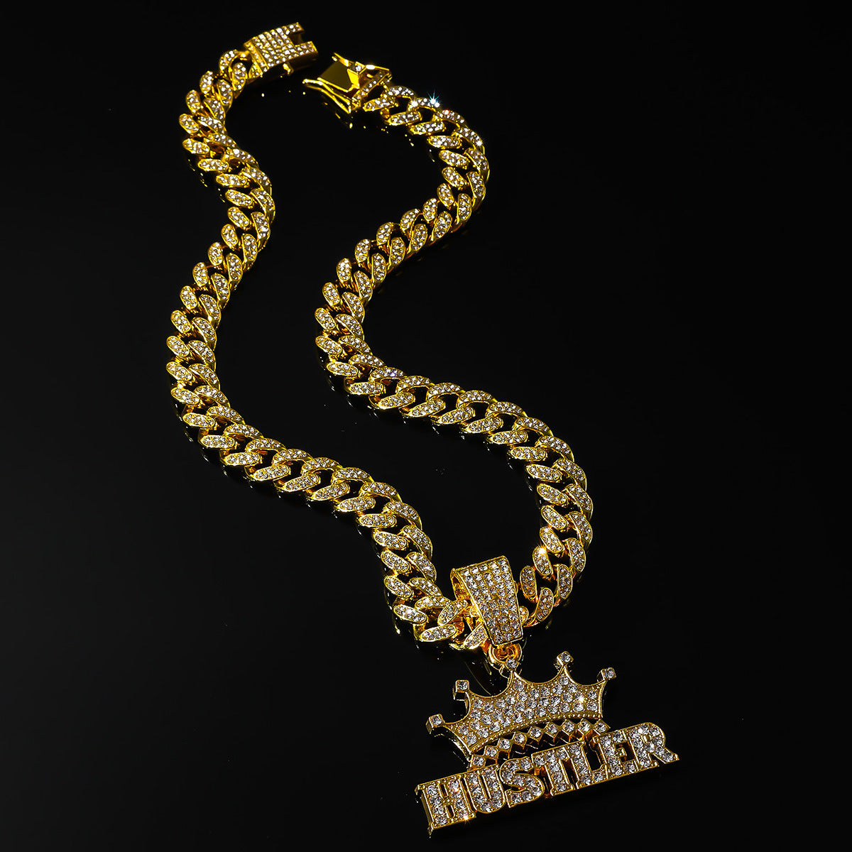 Men's Diamond English Letter Street Crown Letters Necklaces