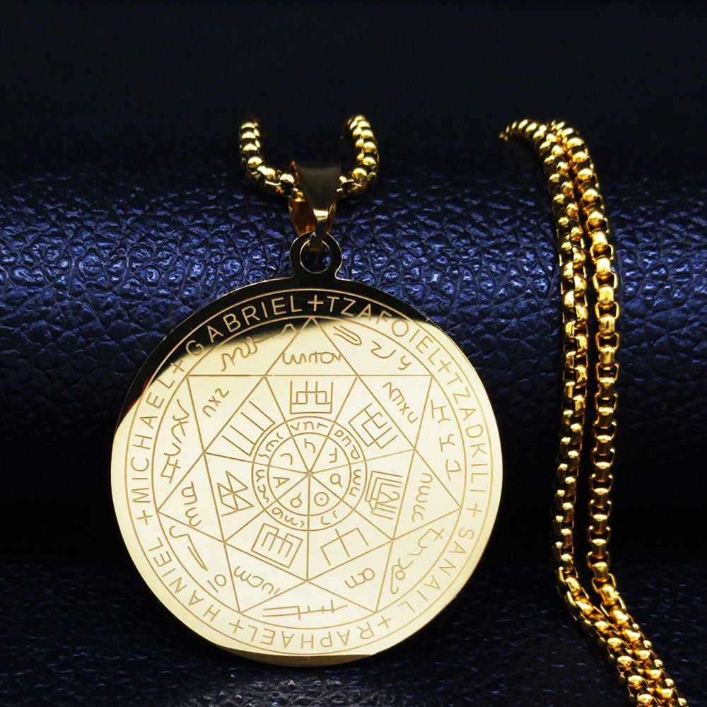 Men's Angels Charm Stainless Steel Solomon Jewelry Necklaces