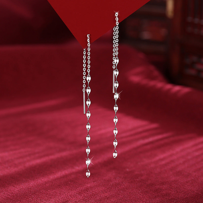 Women's Sequined Trendy Long Tassel Twisted Pieces Simple Cold Style Live Earrings