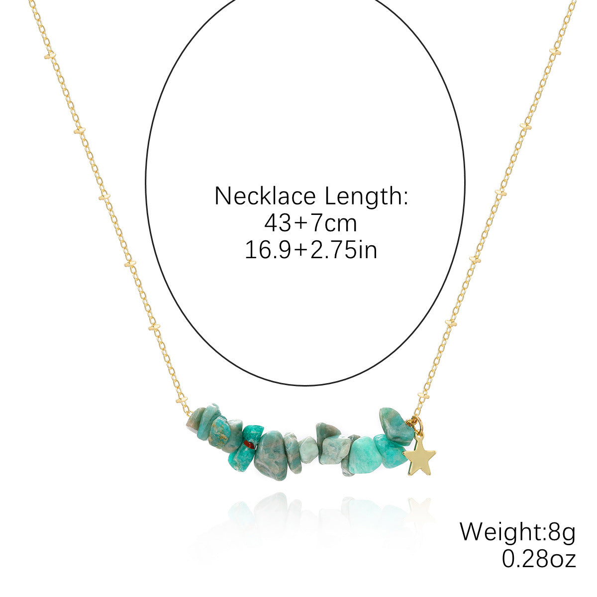 Women's Bohemian Color Gravel For Natural Stone Necklaces