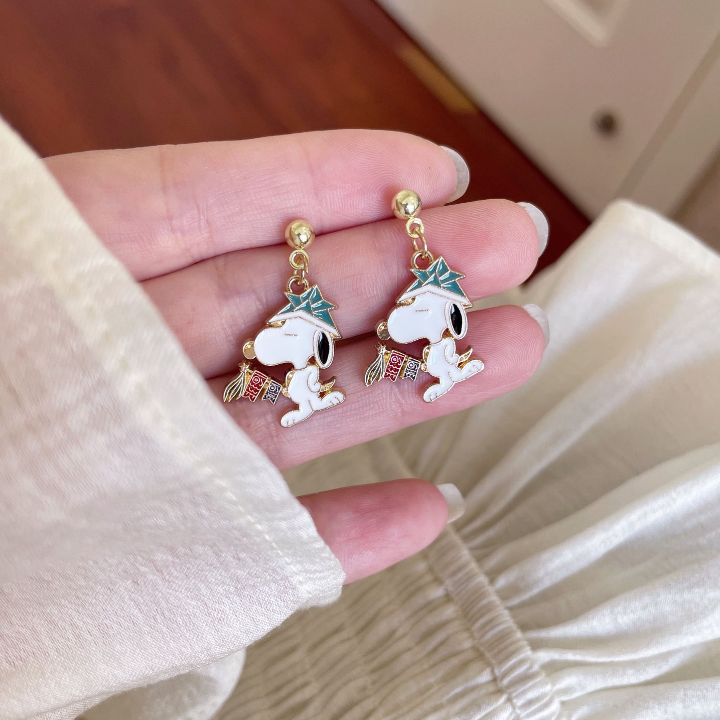 Cartoon Snoopy Cute Personality Childlike Comic Earrings