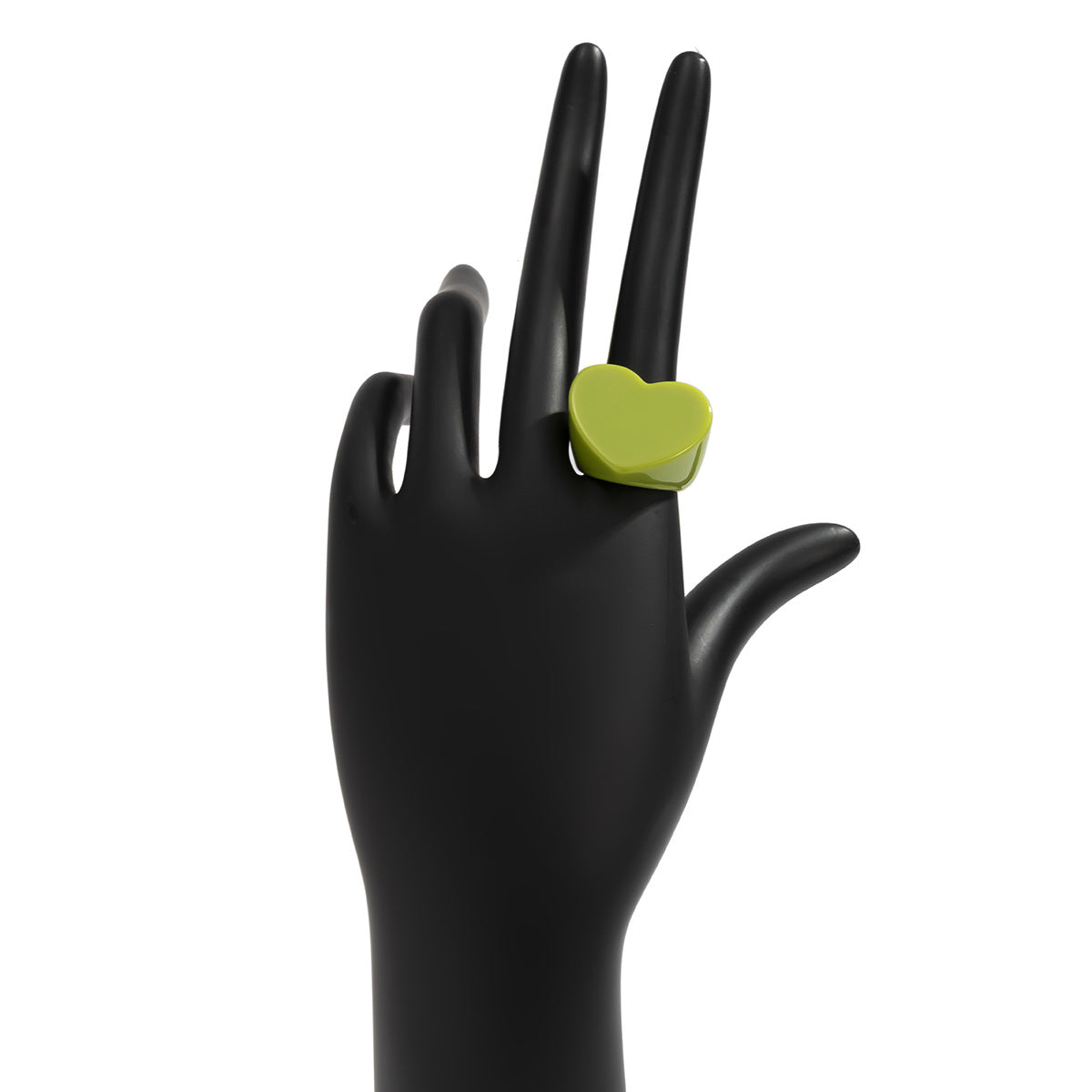 Ornament Retro Heart-shaped Wide-brimmed Simple Colored Rings