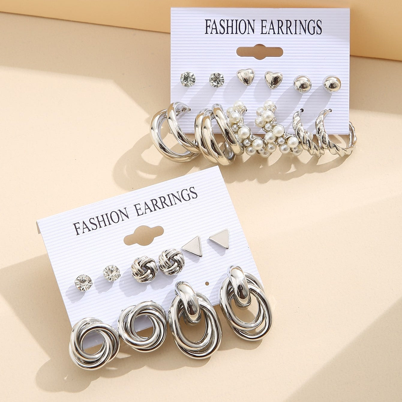 Square Personalized Shaped Geometric Pearl Alloy Earrings