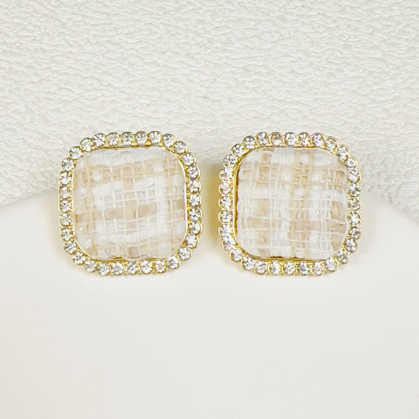 Women's Light Luxury Chessboard Plaid Love Heart Earrings