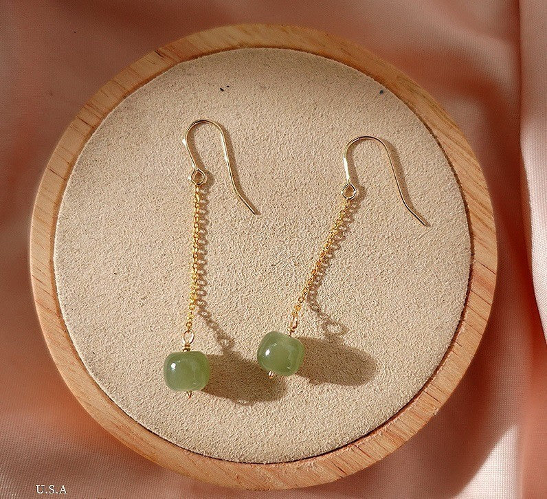 Jade Light Luxury High-grade Ear Clip Mosquito Earrings