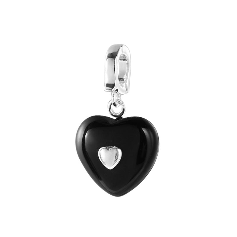 Women's & Men's Sier Geometric Heart Shape Flower For Necklaces