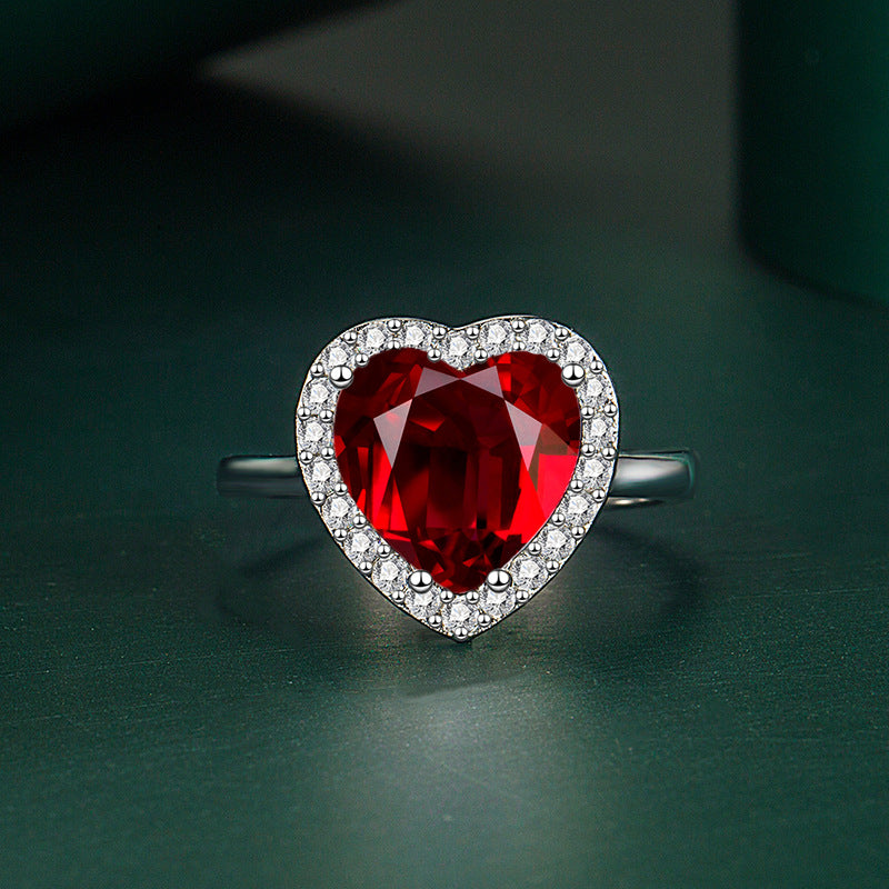 Female Fashion Colored Gems Vintage Pink Diamond Rings