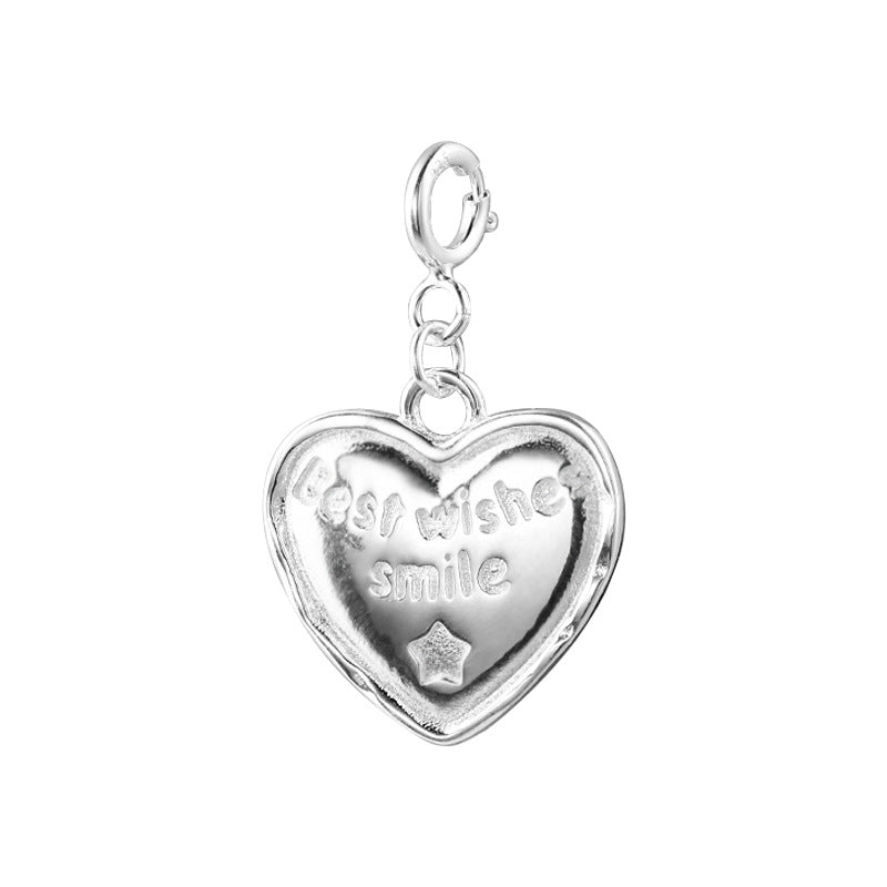 Women's & Men's Sier Geometric Heart Shape Flower For Necklaces