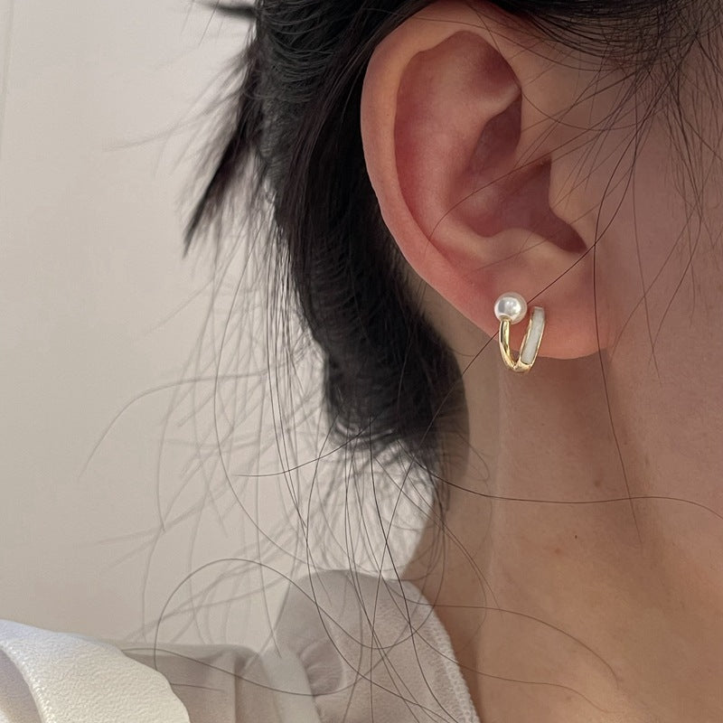 Women's Sier Pin Korean Style High Sense Special Earrings