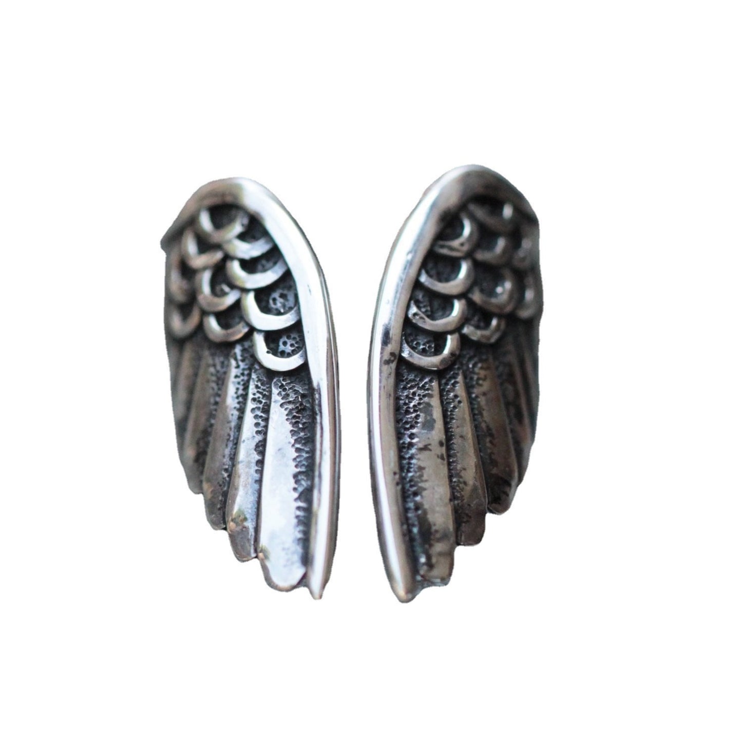 Angel Wings Vintage Thai Sier Black Rings