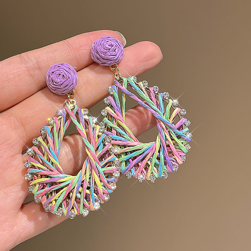 Retro Red Style Exaggerated Painless Fake Earrings