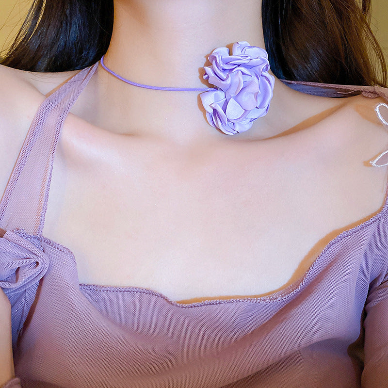 Net Yarn Flowers Ribbon Heart Fashion Necklaces