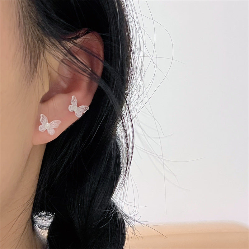 Super Fairy Sweet Butterfly Black White Earrings