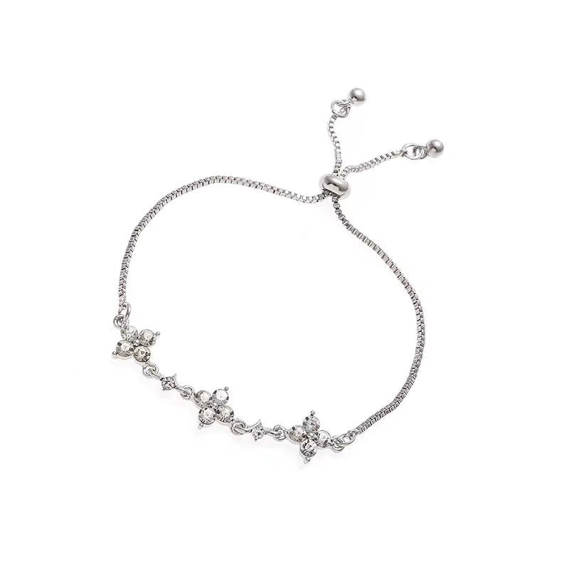 Women's Zircon Flower Korean Simple Design Personalized Bracelets
