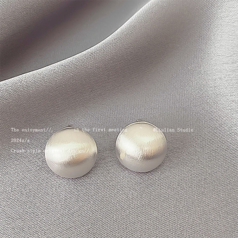 Metal Pleated Geometric Simple Minority Sier Series Earrings