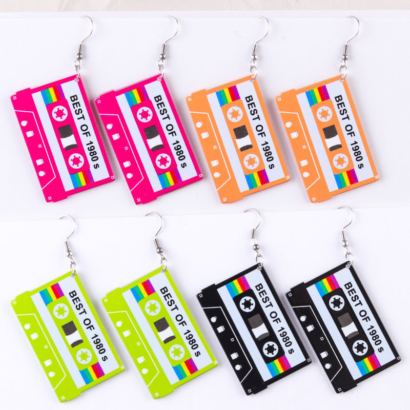 Women's Double-sided Retro Color Acrylic Nostalgic Simple Earrings