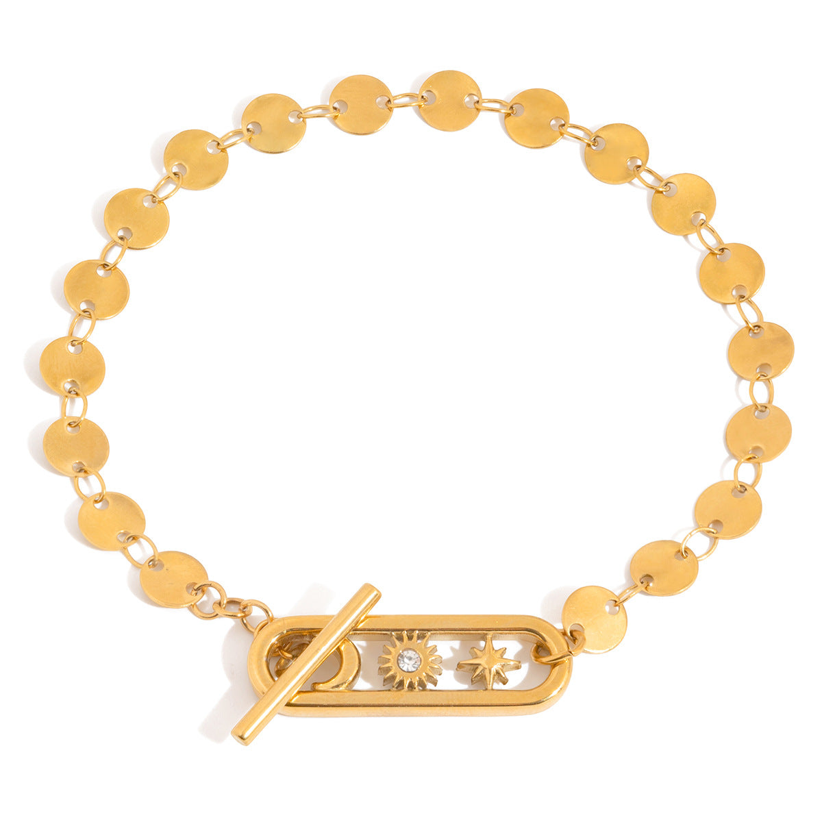 Women's Steel Rhinestone Star Moon Buckle Light Luxury Minority Decoration Bracelet
