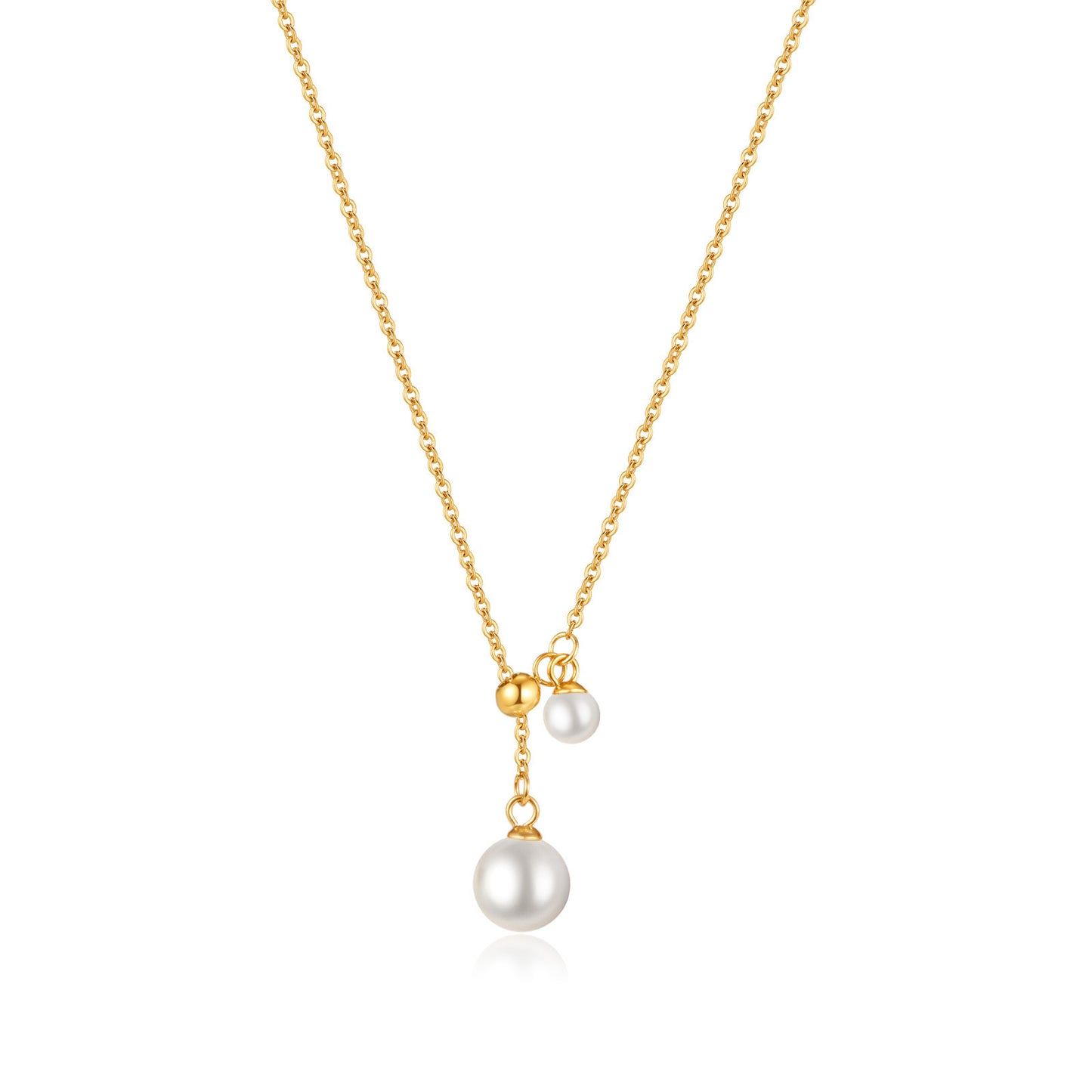 Women's Affordable Luxury Fashion Design Pearl Titanium Steel Clavicle Simple Necklaces