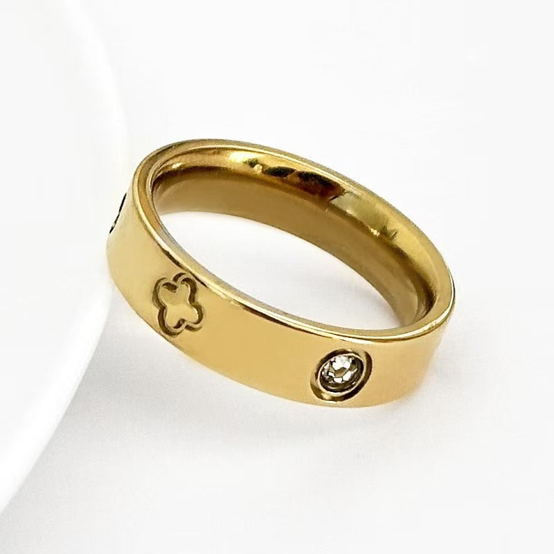 Female No Pigment With Diamond Design All Match Index Finger Ring