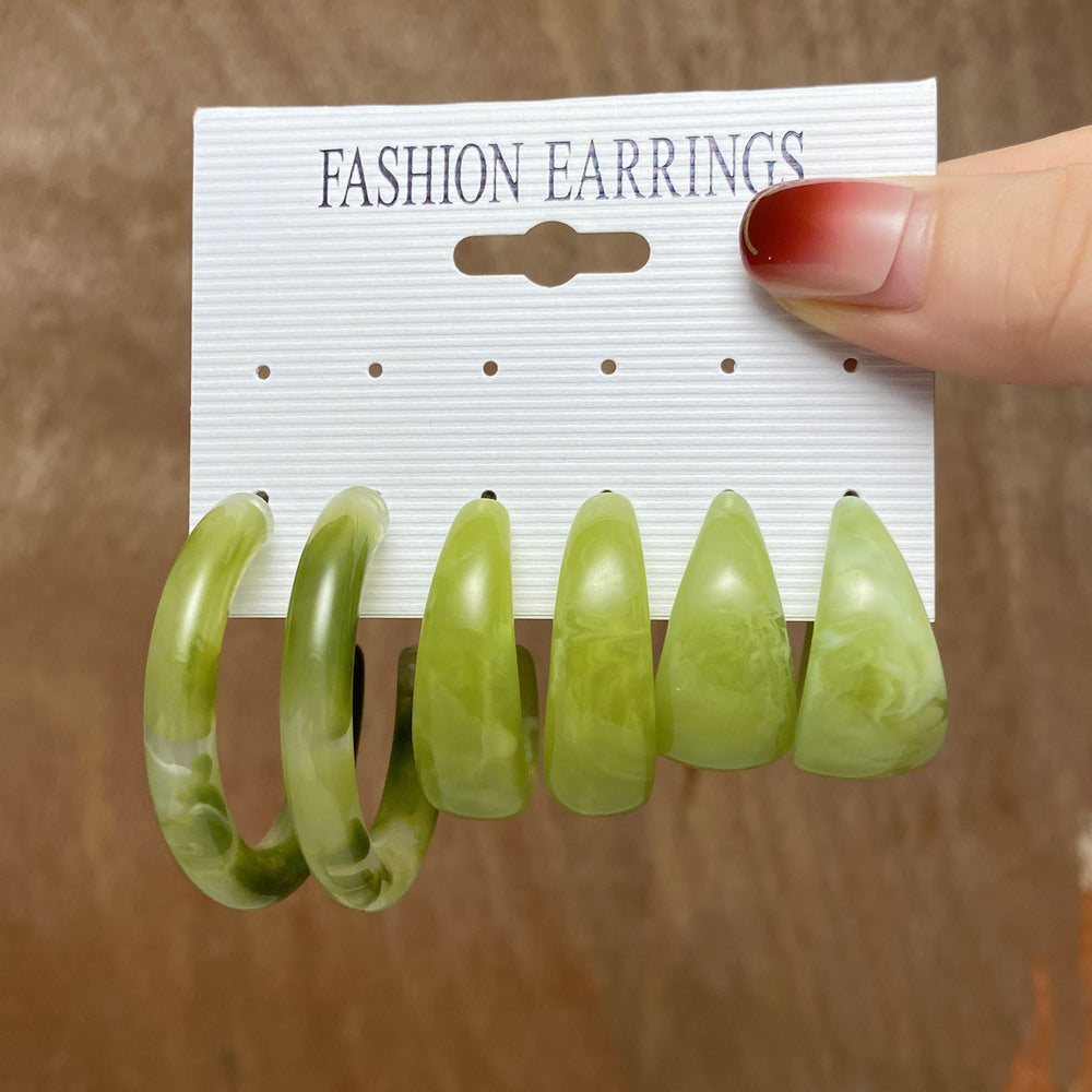 Cellulose Acetate Sheet Suit Pairs Creative Elegant Earrings