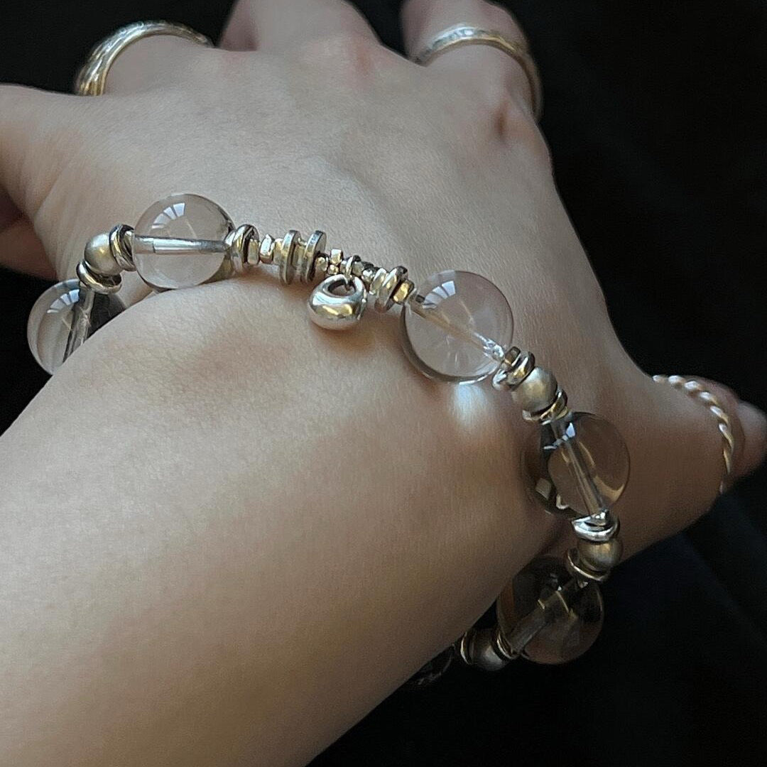 White Crystal Stitching Irregular Niche Exquisite Distressed Wrist Bracelets