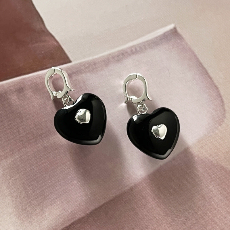 Women's & Men's Sier Geometric Heart Shape Flower For Necklaces