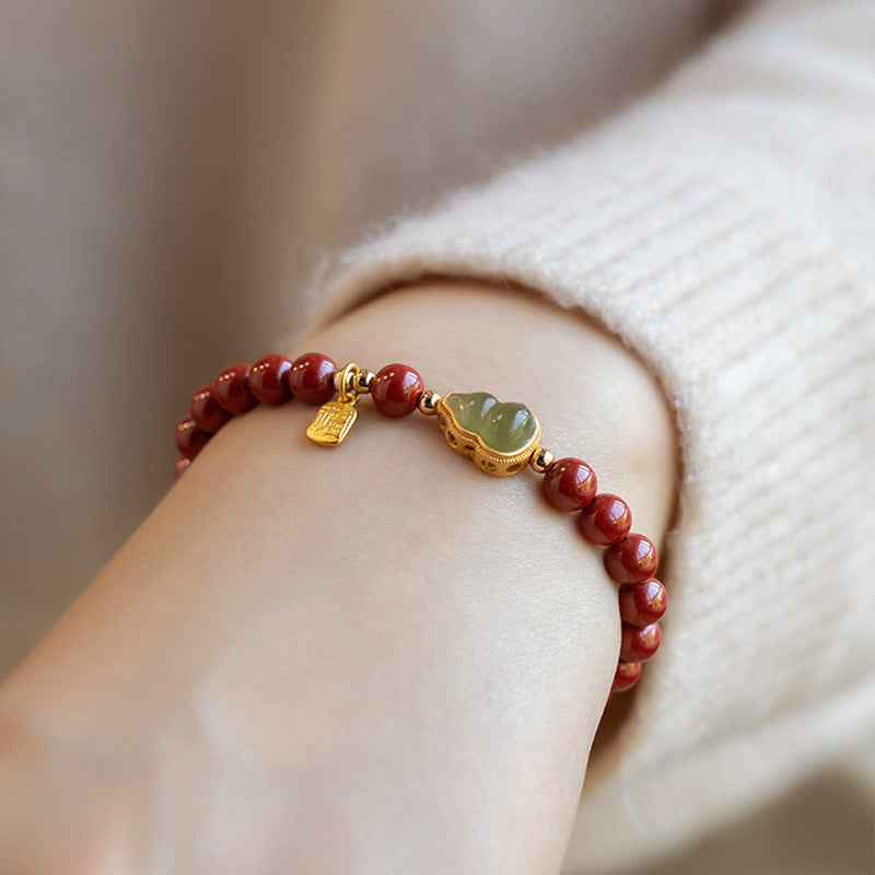 With Jade Fu Lu Fortune Ancient Style Beaded Bracelets