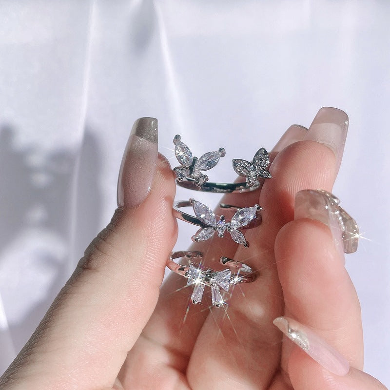 Zircon Female Design Sweet Cool Index Finger Cold Style Rings