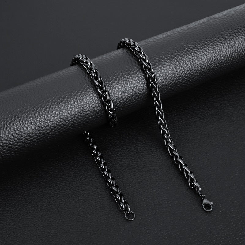 Women's & Men's Cuba Titanium Steel Basket Stainless Clavicle Goods Necklaces