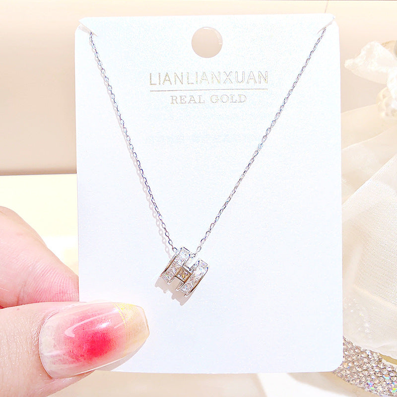 Women's Copper Summer High-grade Simple Refined Zircon Gold Necklaces