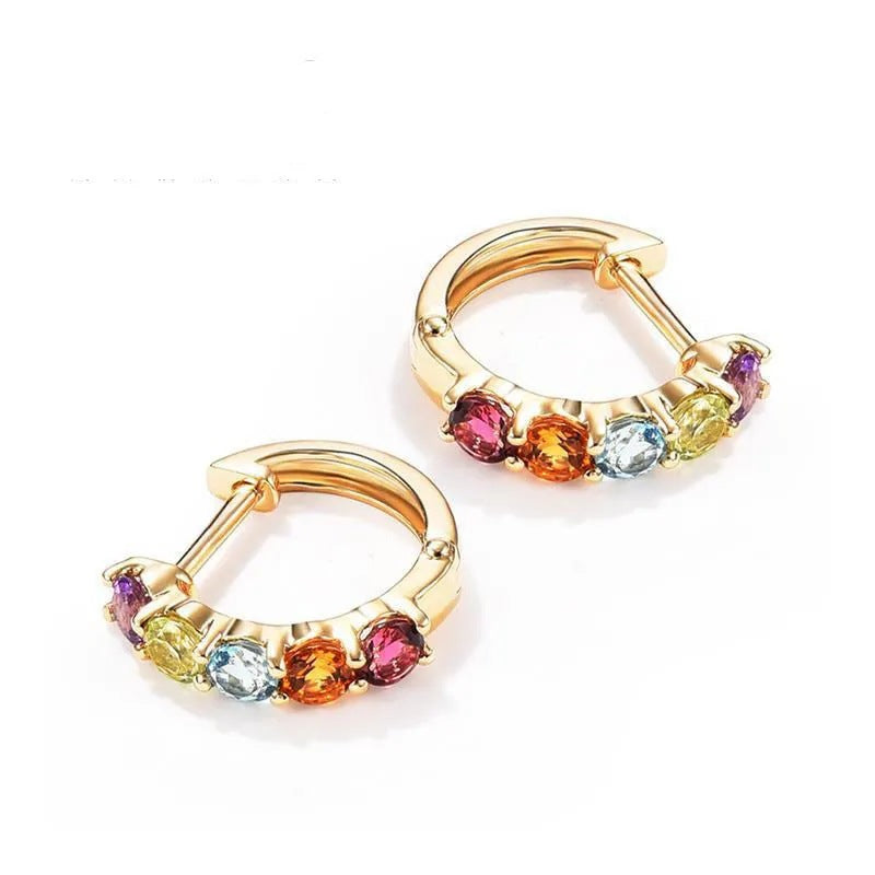 Color Crystal Zircon Face Slimming Clip French Rings
