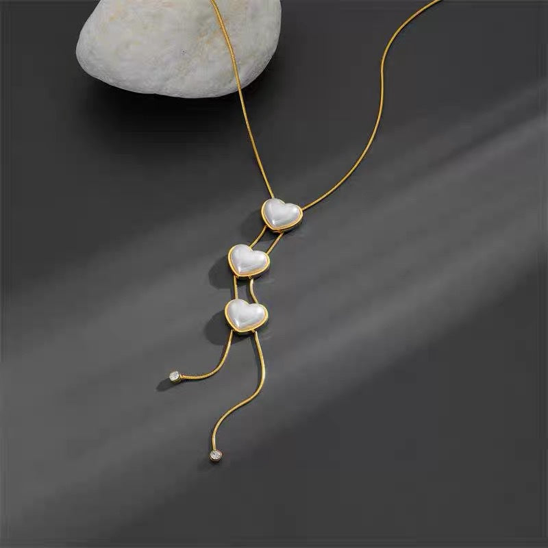 Titanium Steel Three-color Clover Trendy Summer Necklaces