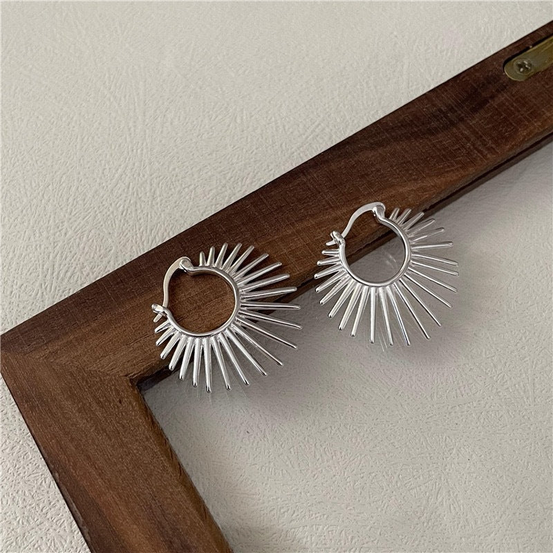 Women's Style Gold Sunflower Clip Unique Design Earrings