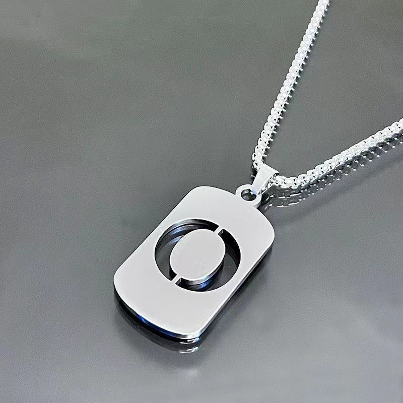 English Letter Titanium Steel Male Female Couple Clothing Necklaces