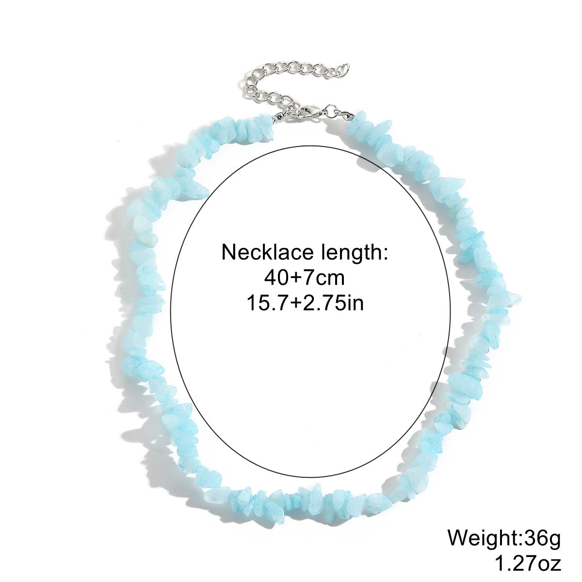 Women's Bohemian Color Gravel For Natural Stone Necklaces