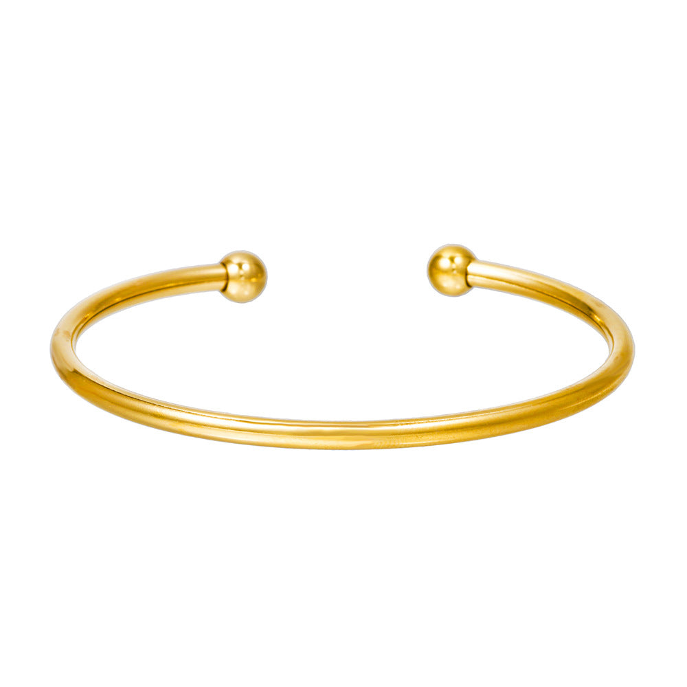 Men's Fashion Simple Titanium Steel Gold Plated Shaped Open Bracelets