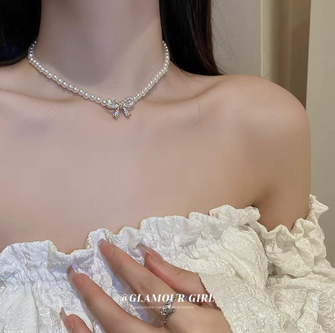 Light Luxury Bow Pearl High-grade Design Necklaces