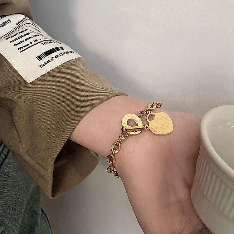 Stainless Steel Love Tag Buckle Popular Bracelets
