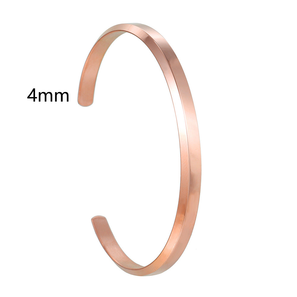 Men's Fashion Simple Titanium Steel Gold Plated Shaped Open Bracelets