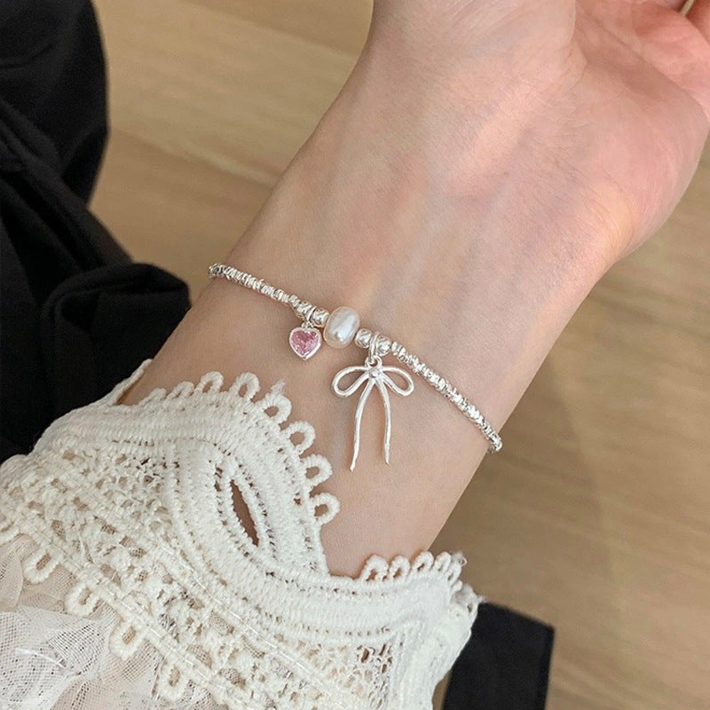 Sier Female Light Luxury Minority Design High-grade Sweet Cute Girlfriends Bracelet
