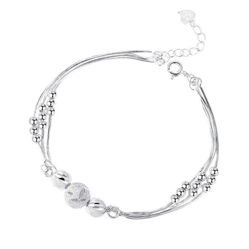 Lucky Beads Sier Bead Light Luxury Minority Design Bracelet