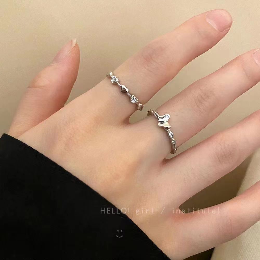 Girlfriends Love Butterfly Set Female Niche Design Index Finger Rings
