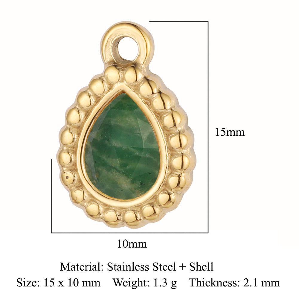 Steel Water Drop Shape Ornament Accessories Pendants